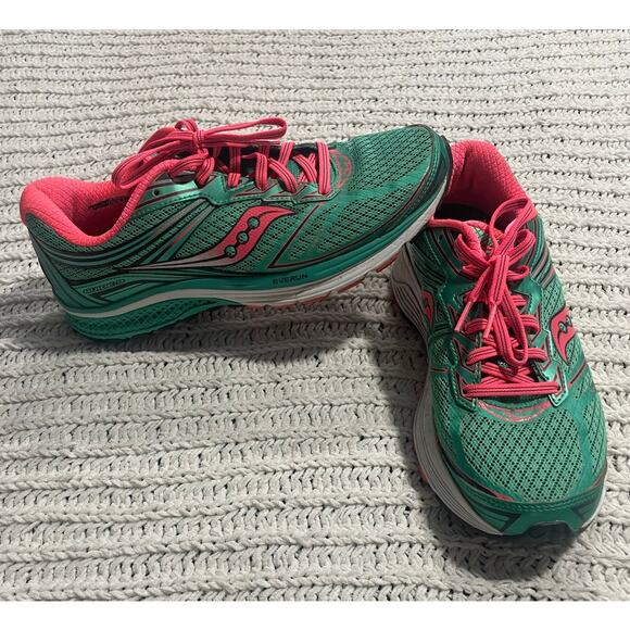 Saucony Everun iBR+ Sneakers Running Shoes Womens 9.5 S10295-4 61464 Teal Pink - Picture 1 of 12